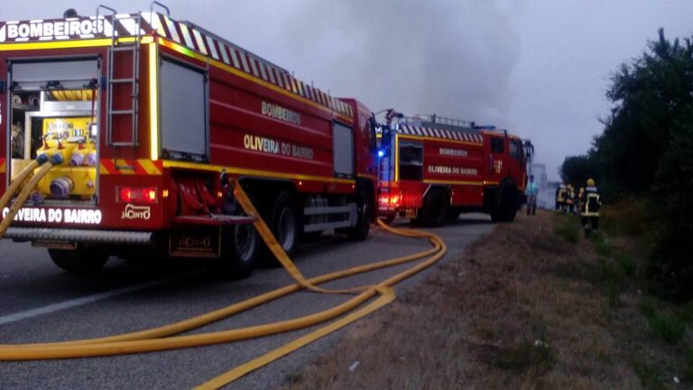Incêndio em veículo pesado de mercadorias