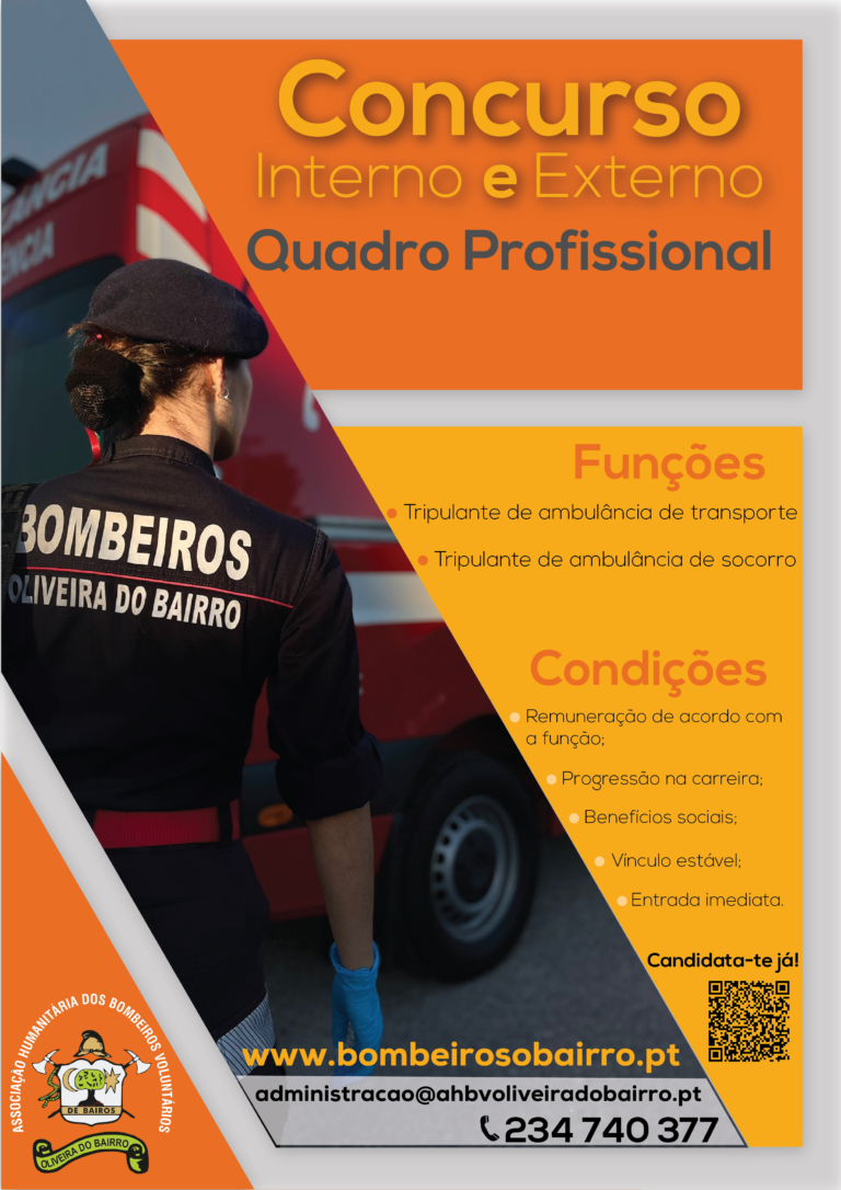 Cartaz de recrutamento bombeiro profissional